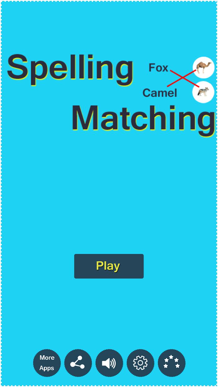 kids spelling matching game