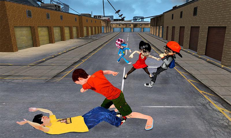 kids fighting games - gangster in street