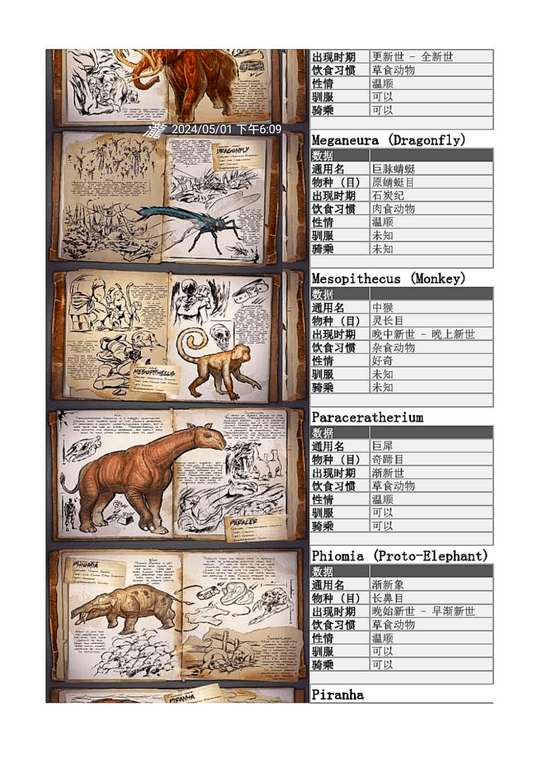 方舟生存进化古生物数据（包括恐龙属性、是否可驯服等）_图3