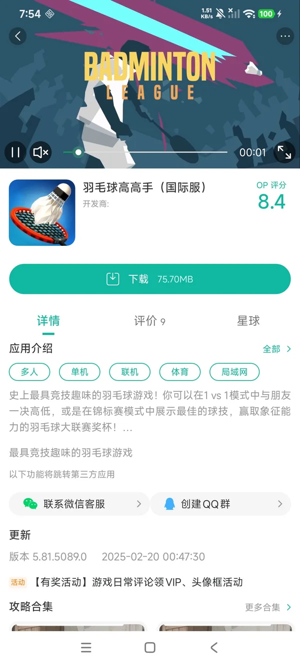 羽毛球高高手国服手游安装