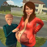 新生婴儿怀孕的妈妈：幸福的家庭游戏