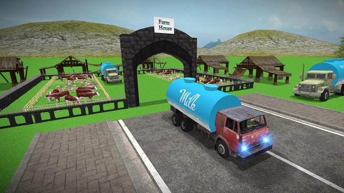 市牛奶供应卡车3D