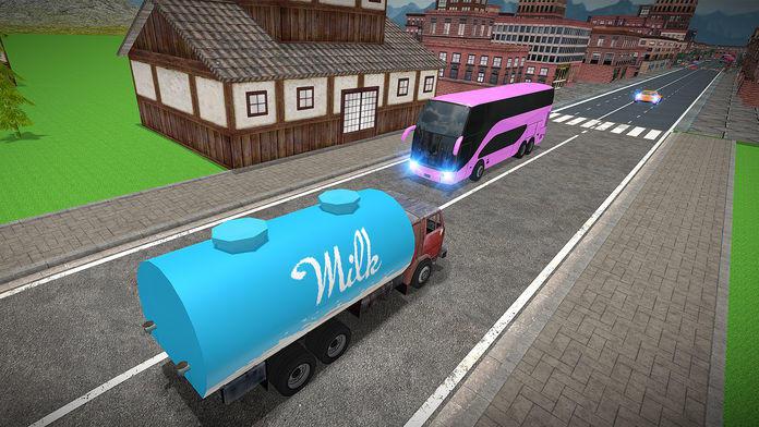 市牛奶供应卡车3D_游戏简介_图2