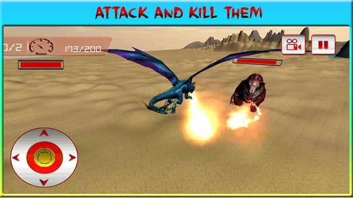 Flying Dragon Warrior Attack Pro – Monster vs Dinosaur Fighting Simulator_截图_5