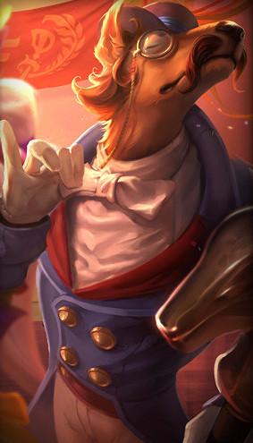 狗头的单身贵族皮肤属于和索拉卡的蕉泥座人一样的恶搞皮肤,狗头原画