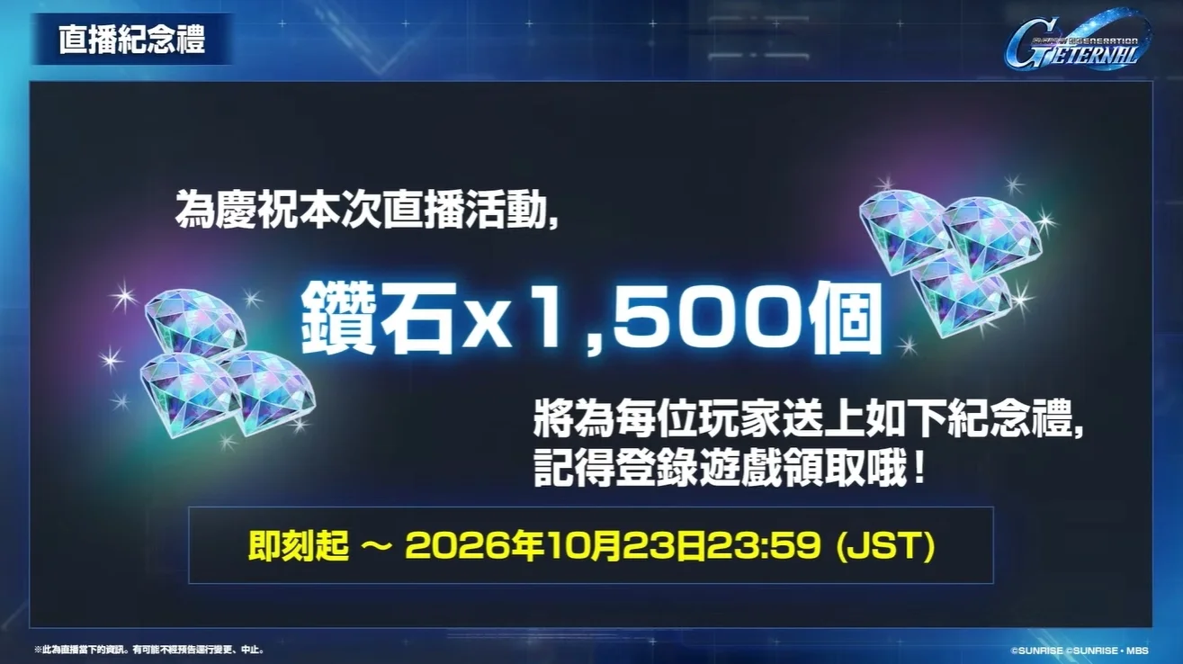 《SD钢弹G世代永恒》举办1.5周年更新计划直播将推出V2突击暴风钢弹(EX)等限定单位