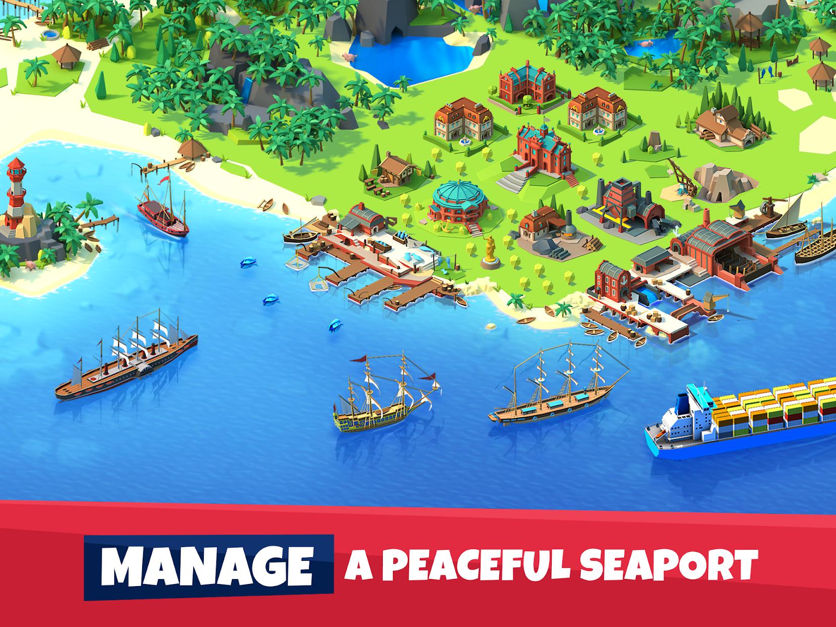Sea Port: 在战略模拟中建设城镇和运送货物