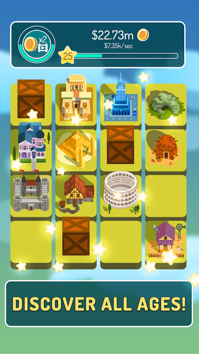 Merge of Ages - Click and Idle 2048 Town Tycoon_截图_4