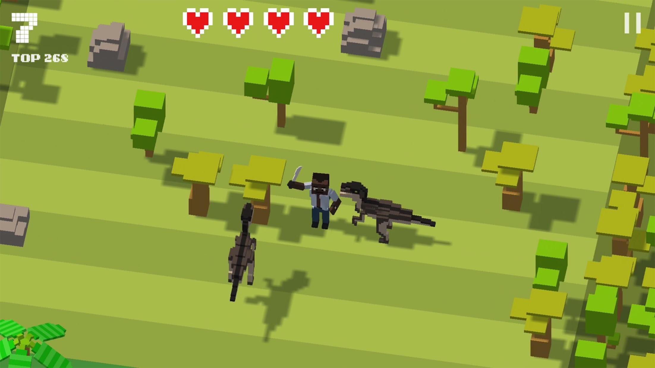 Jurassic Hopper: Crossy Dinosaur Shooter Game_游戏简介_图3