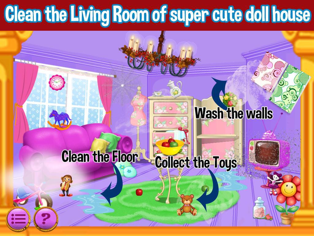 Princess Doll House Cleaning & Decoration Games_截图_2