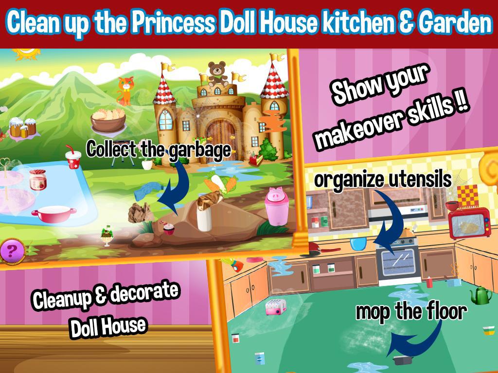 Princess Doll House Cleaning & Decoration Games_截图_5
