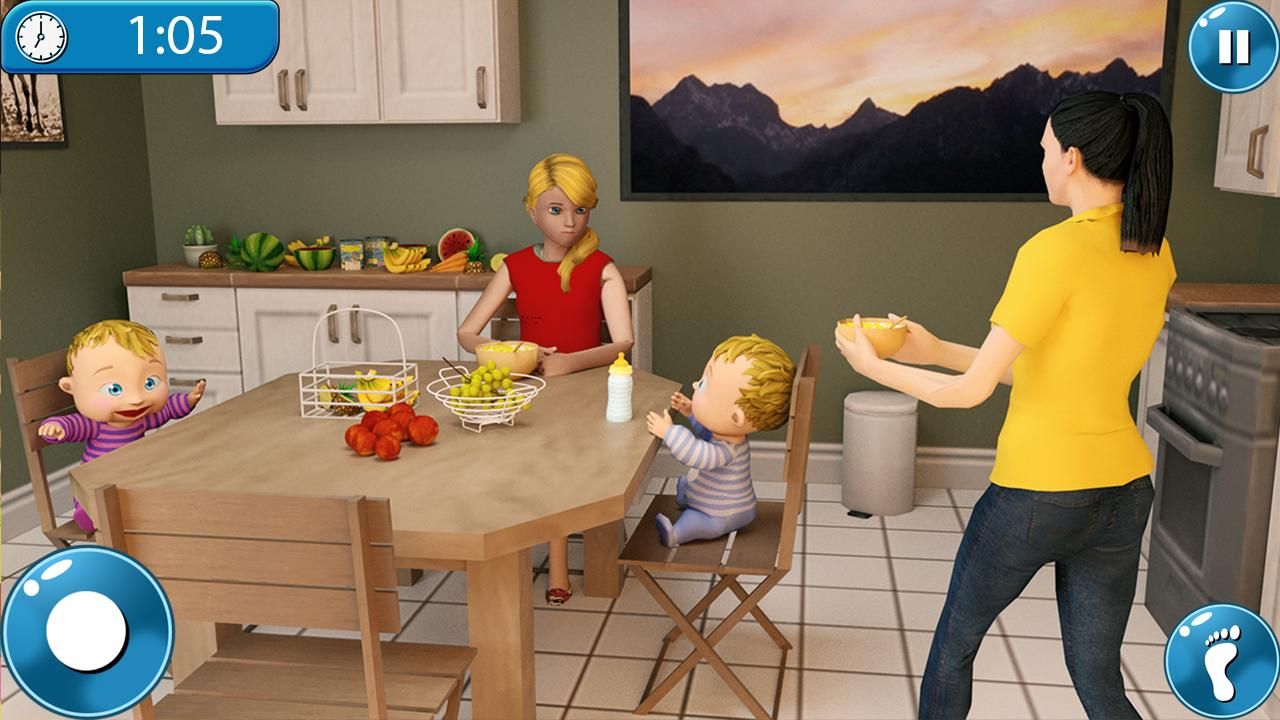 真正的母亲模拟器：新出生的双胞胎婴儿游戏3D