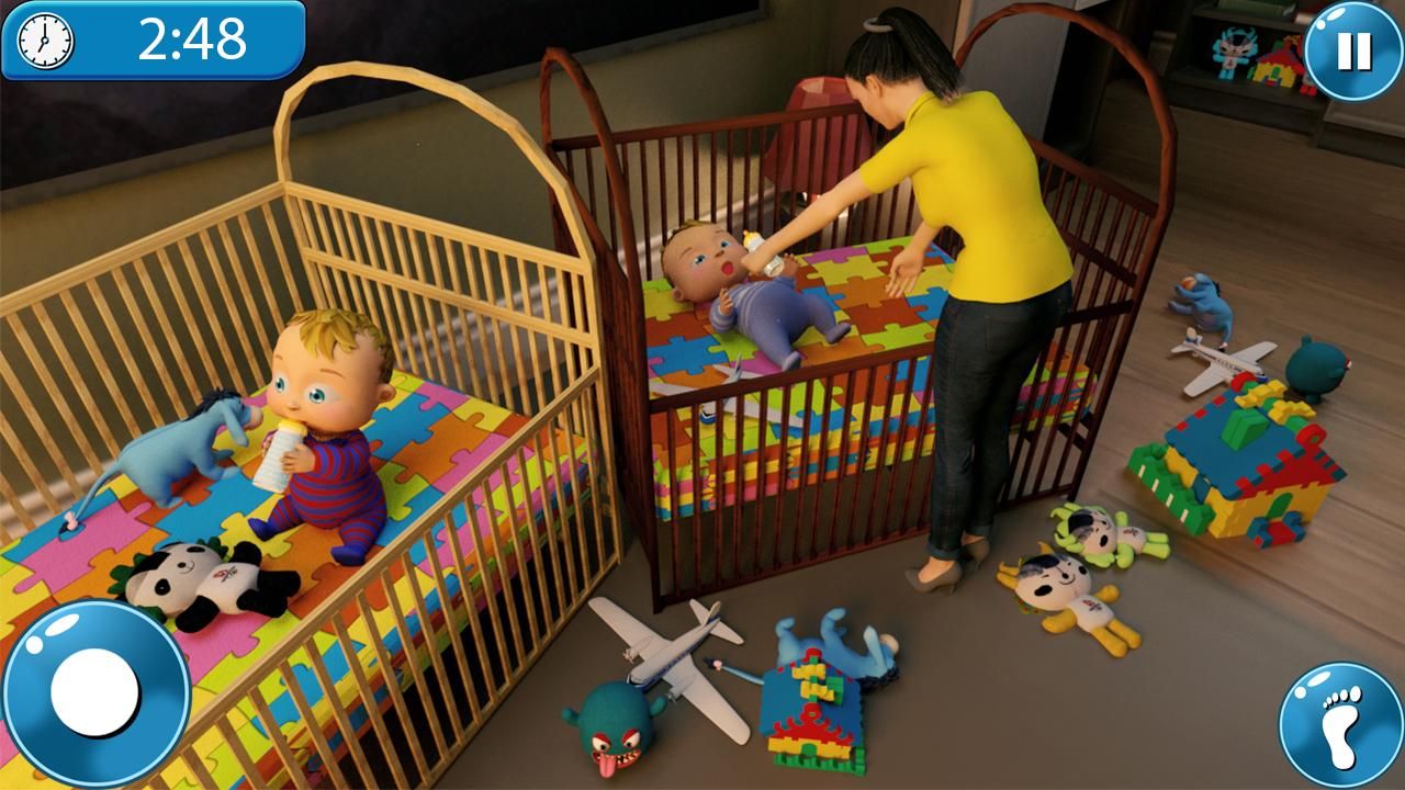 真正的母亲模拟器：新出生的双胞胎婴儿游戏3D_截图_2