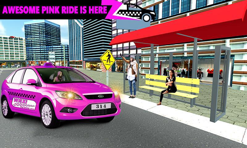 New York Taxi Duty Driver: Pink Taxi Games 2018_截图_5