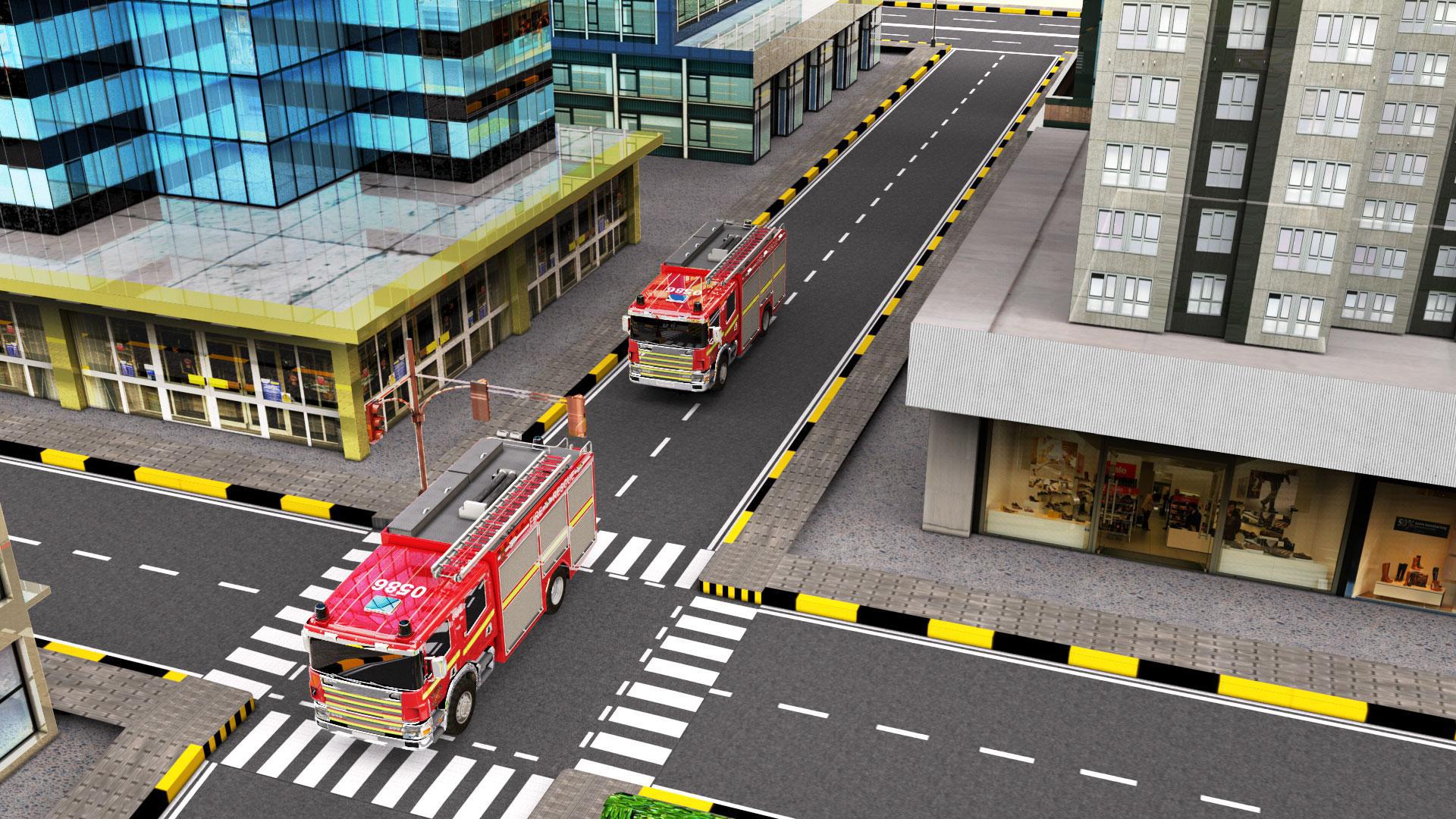 城市消防员卡车驾驶救援模拟器3D_截图_2