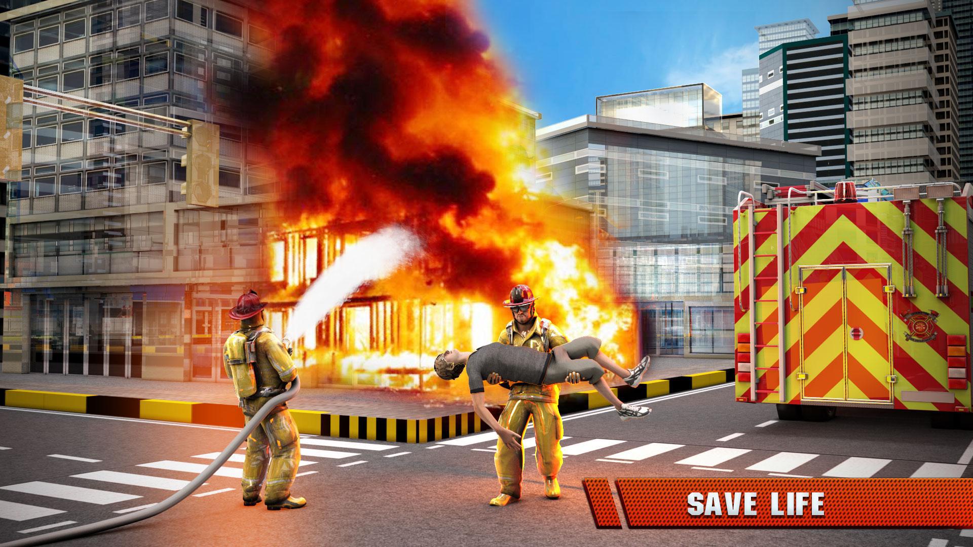 城市消防员卡车驾驶救援模拟器3D_截图_4