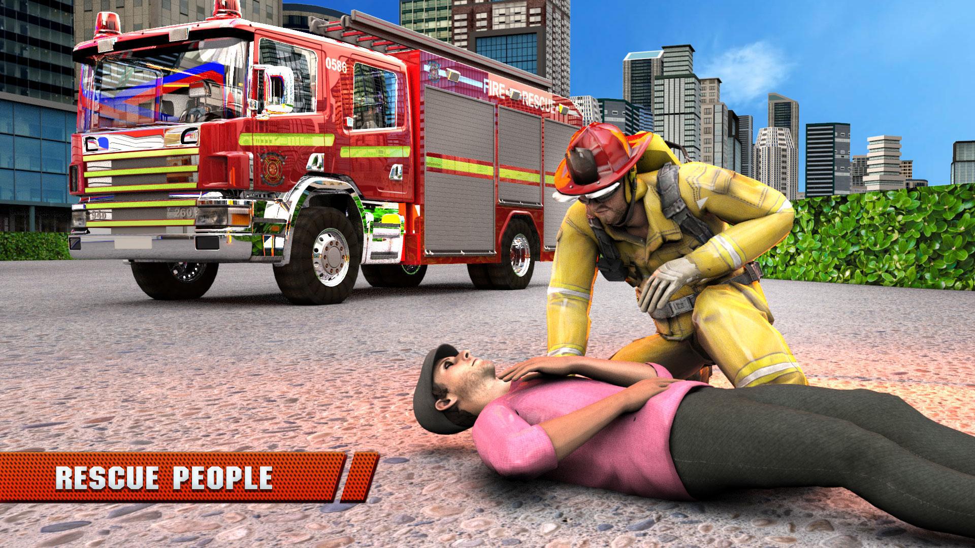 城市消防员卡车驾驶救援模拟器3D_截图_5