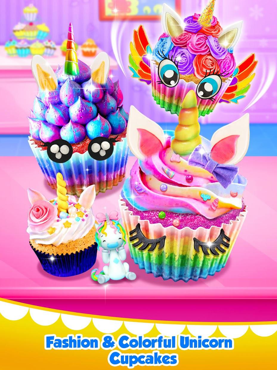 Unicorn Food - Sweet Rainbow Cupcake Desserts_截图_5