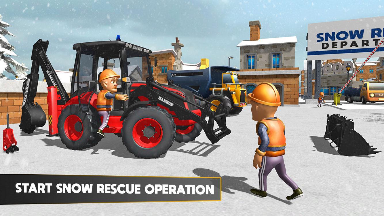 雪救援挖掘机 - 生存任务_截图_5