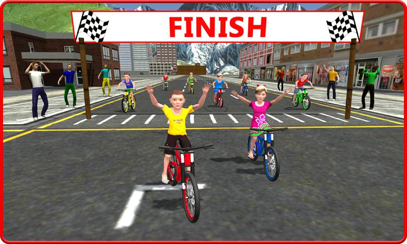 Kids Bicycle Rider Street Race_截图_6