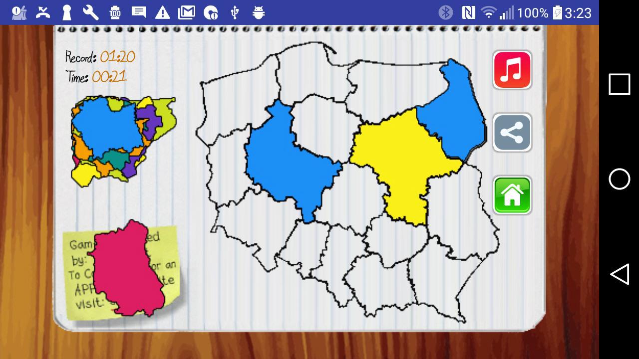Poland Map Puzzle Game Free_截图_2