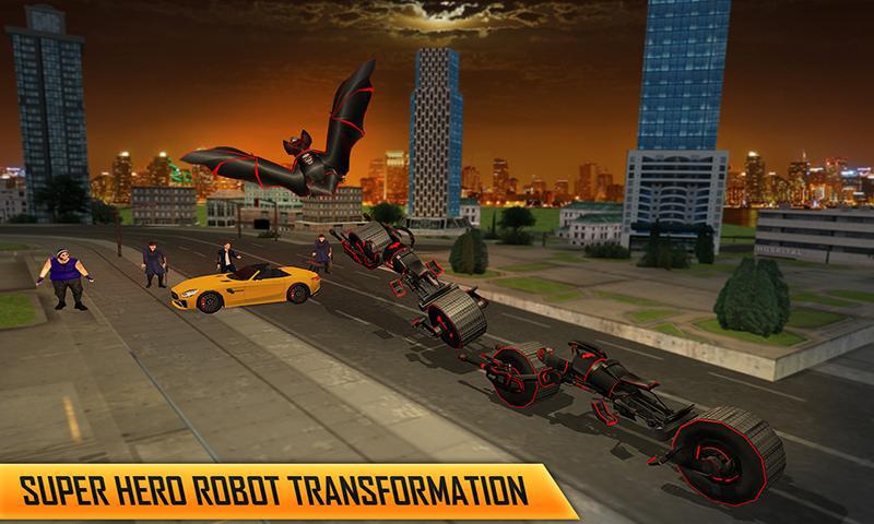 Flying Superhero Robot Transform Bike City Rescue_截图_2