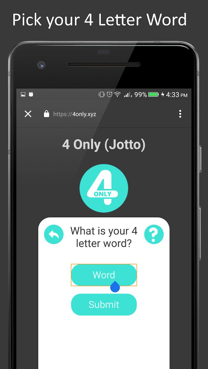 4 Only Jotto: The 4 Letter Logic Word Game_截图_2