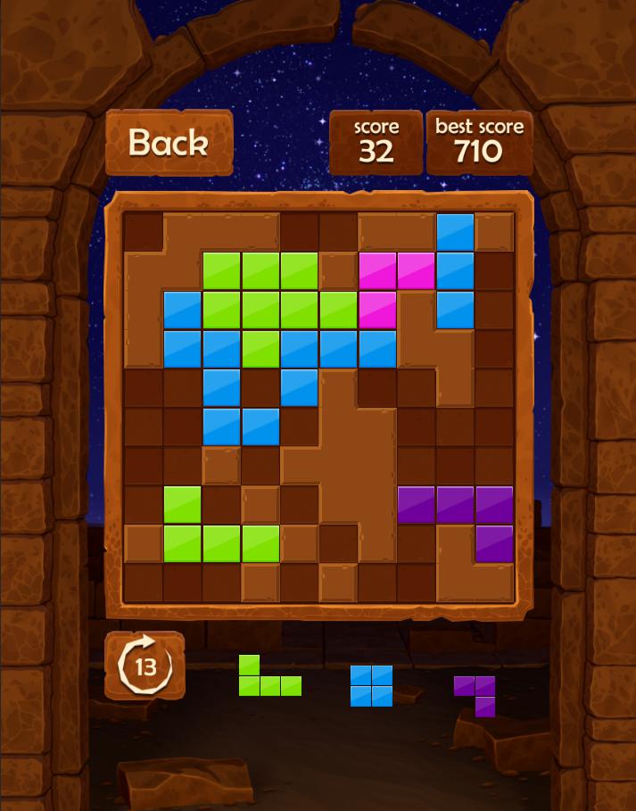 Block Puzzle Night in Egypt: Block Tiles game mode_截图_5