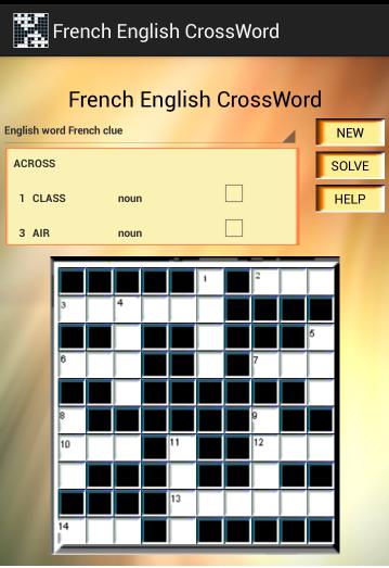 French English CrossWord