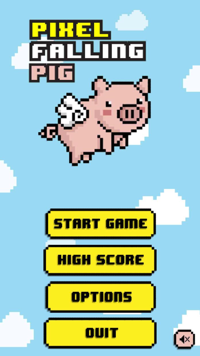 Pixel Falling Pig