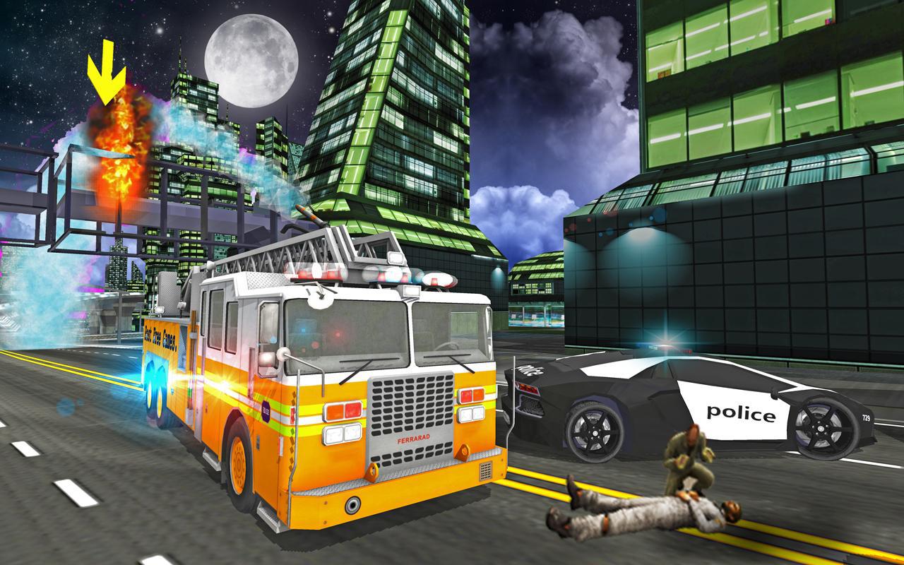 Fire Truck Rescue Driving Sim 3D_截图_2