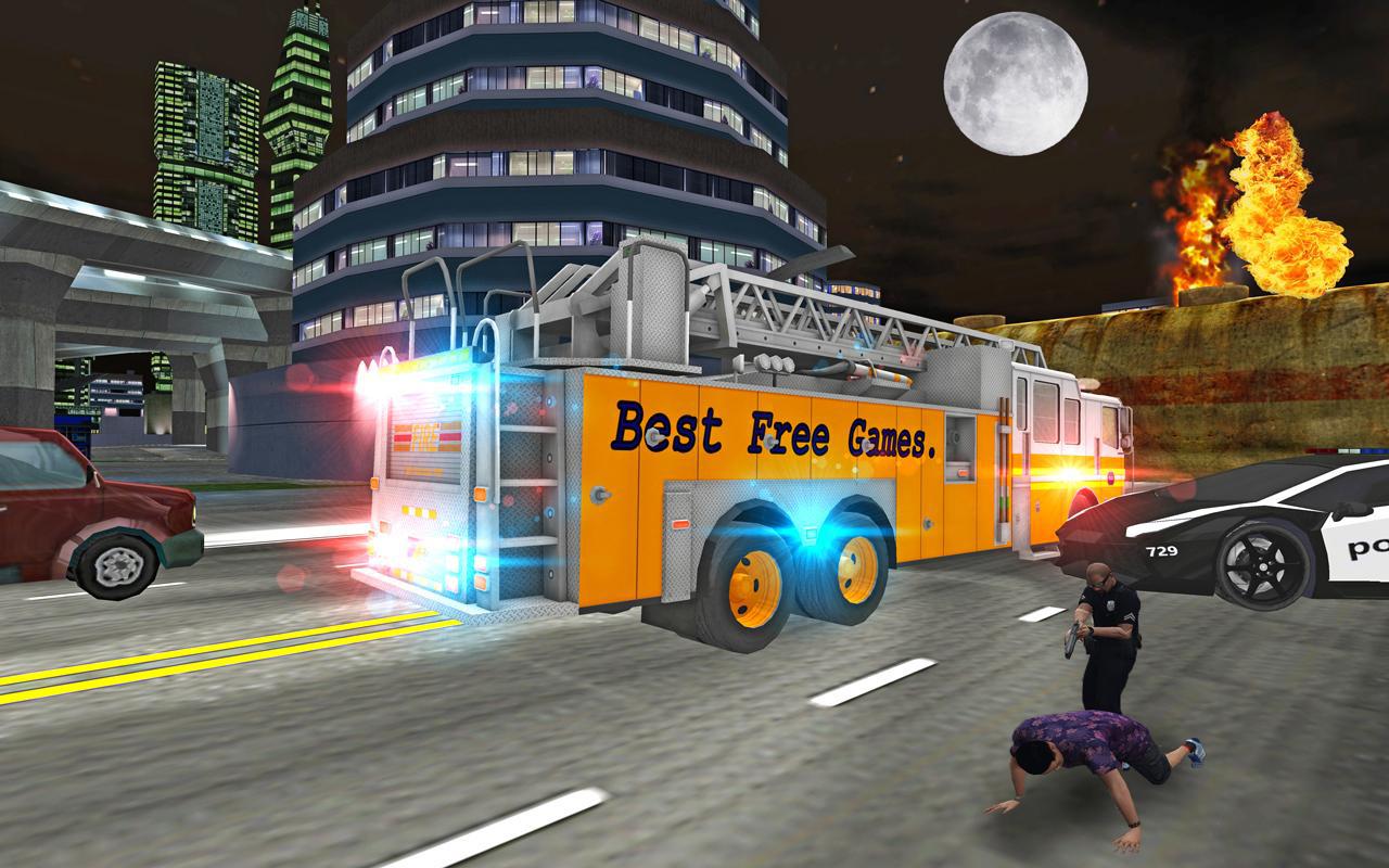 Fire Truck Rescue Driving Sim 3D_截图_3
