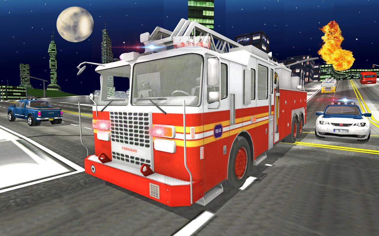 Fire Truck Rescue Driving Sim 3D_截图_5