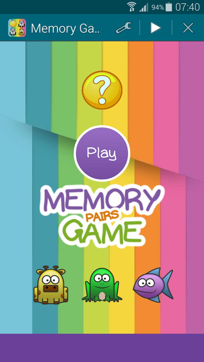 Animals 1, Memory Game (Pairs)