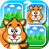森林里的动物 - 配对游戏