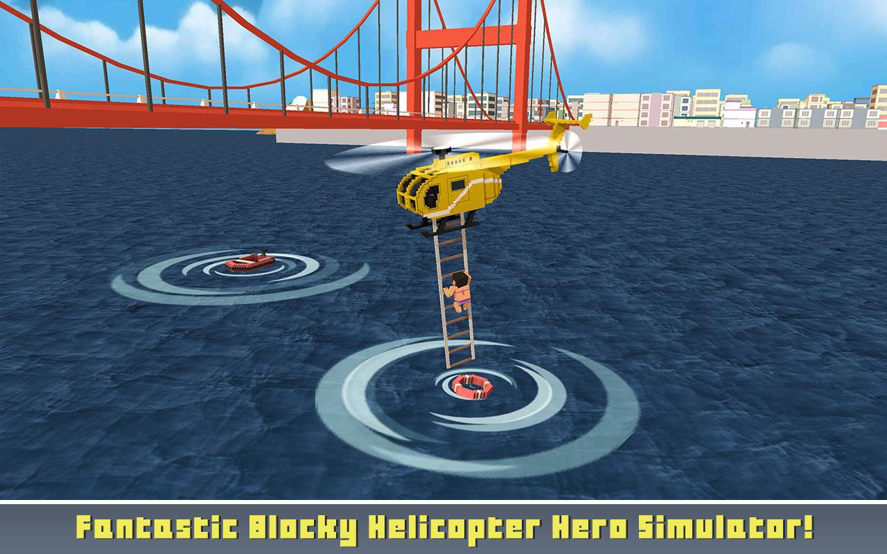 Blocky Helicopter City Heroes_截图_3