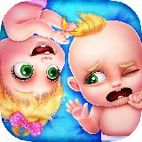 婴儿护理游戏 - 照顾小小双胞胎新生婴儿