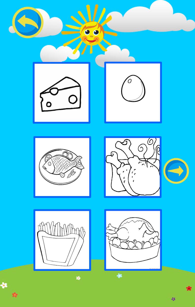 Coloring Book for kids : Food