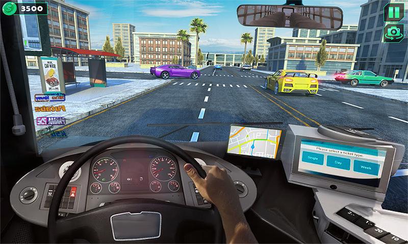 城市公交车模拟器：教练驾驶游戏_截图_5