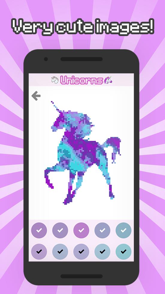 Color by Number Unicorn: Pixel unicorn coloring_截图_4