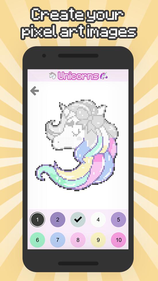 Color by Number Unicorn: Pixel unicorn coloring_截图_5