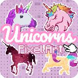 Color by Number Unicorn: Pixel unicorn coloring