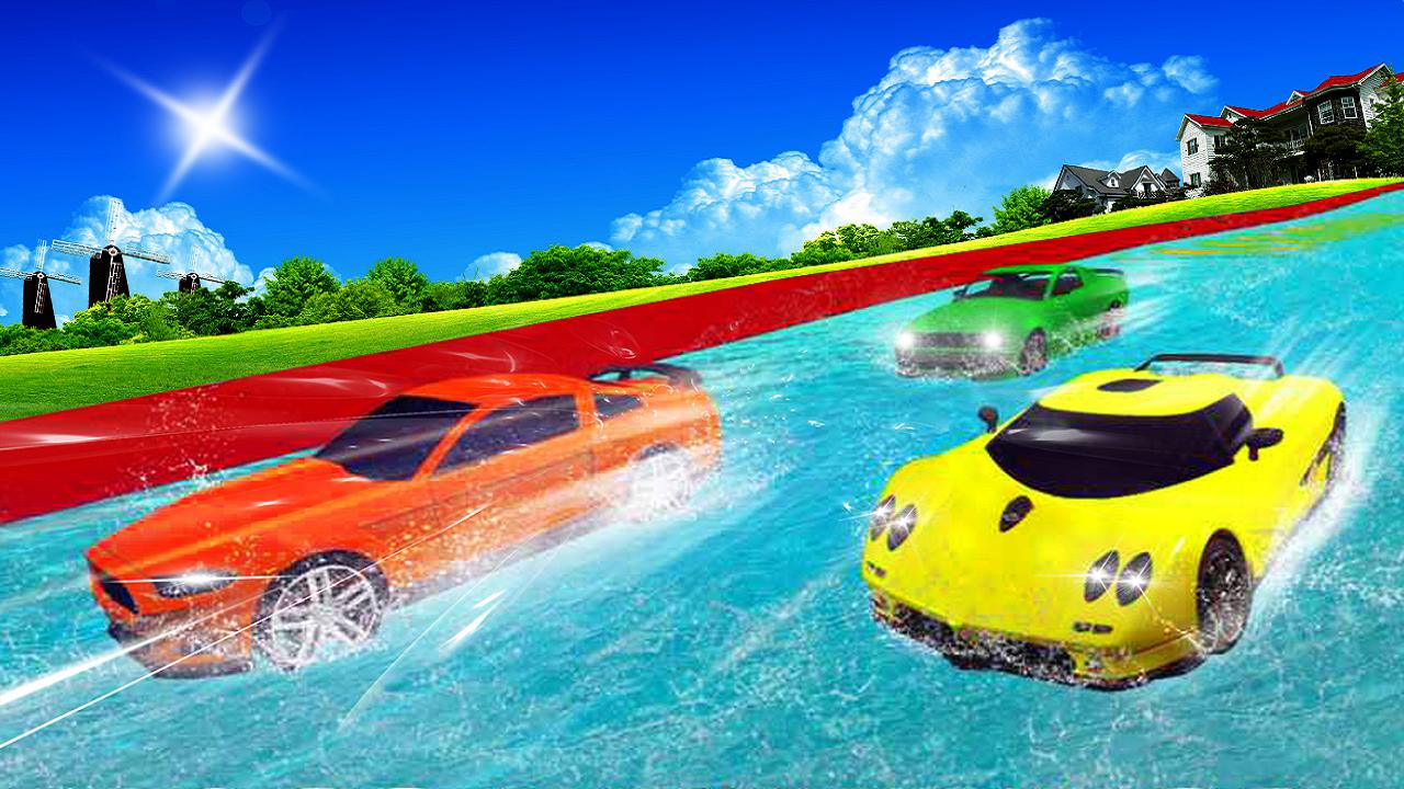 Water Slide Car Racing adventure 2019_游戏简介_图2