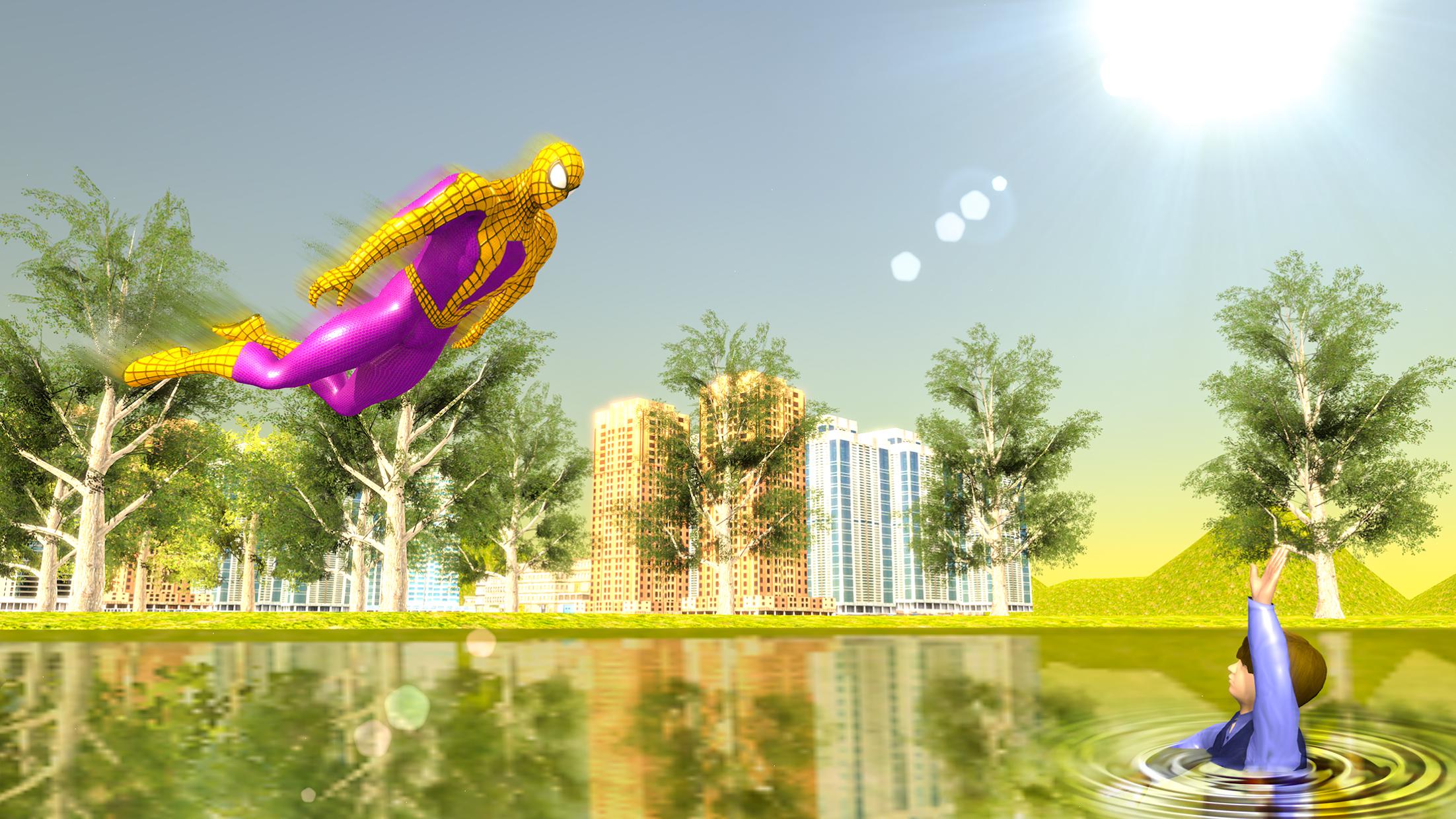 Super Flying Spider Hero Grand City Rescue Mission_截图_4