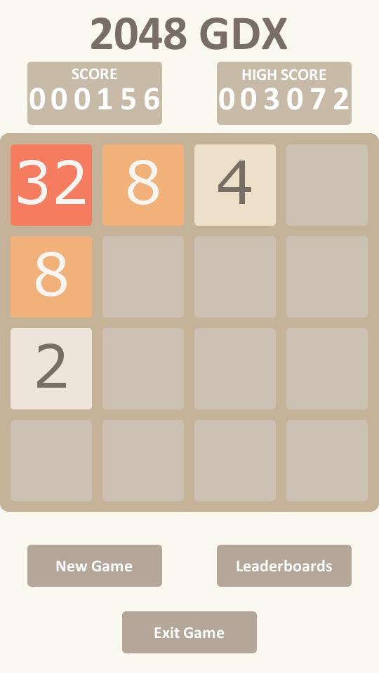 2048 GDX with leaderboard