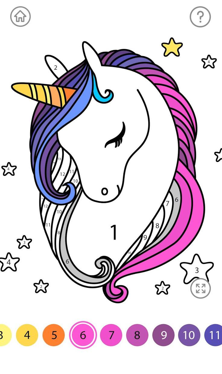 Unicorn Color by Number – Unicorn Coloring Book_截图_3