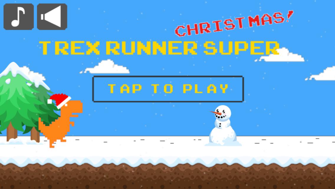 T-rex runner - Christmas Games Google chrome Color