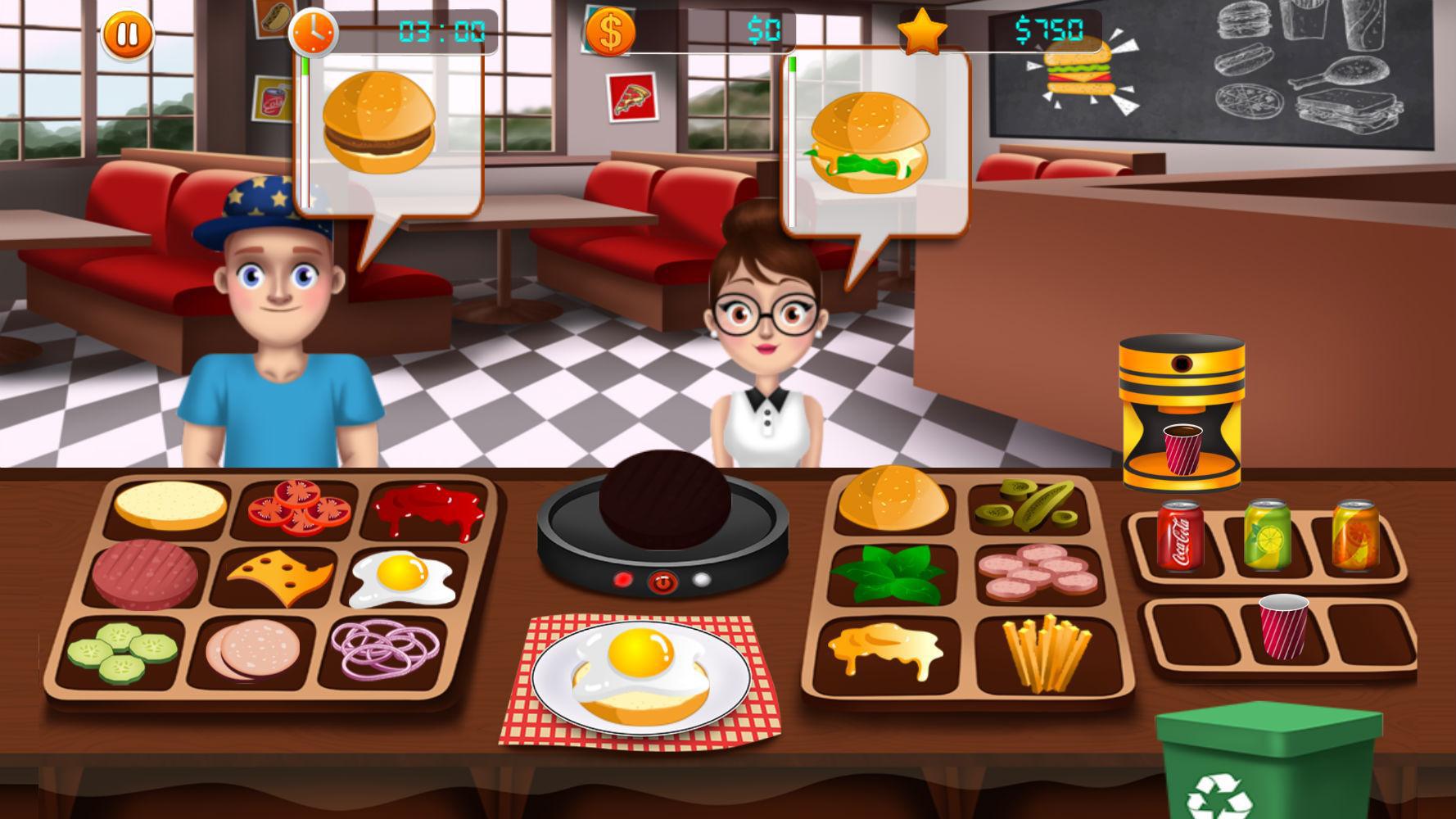 Fast Food Restaurant Burger Mania Cooking Games_截图_2