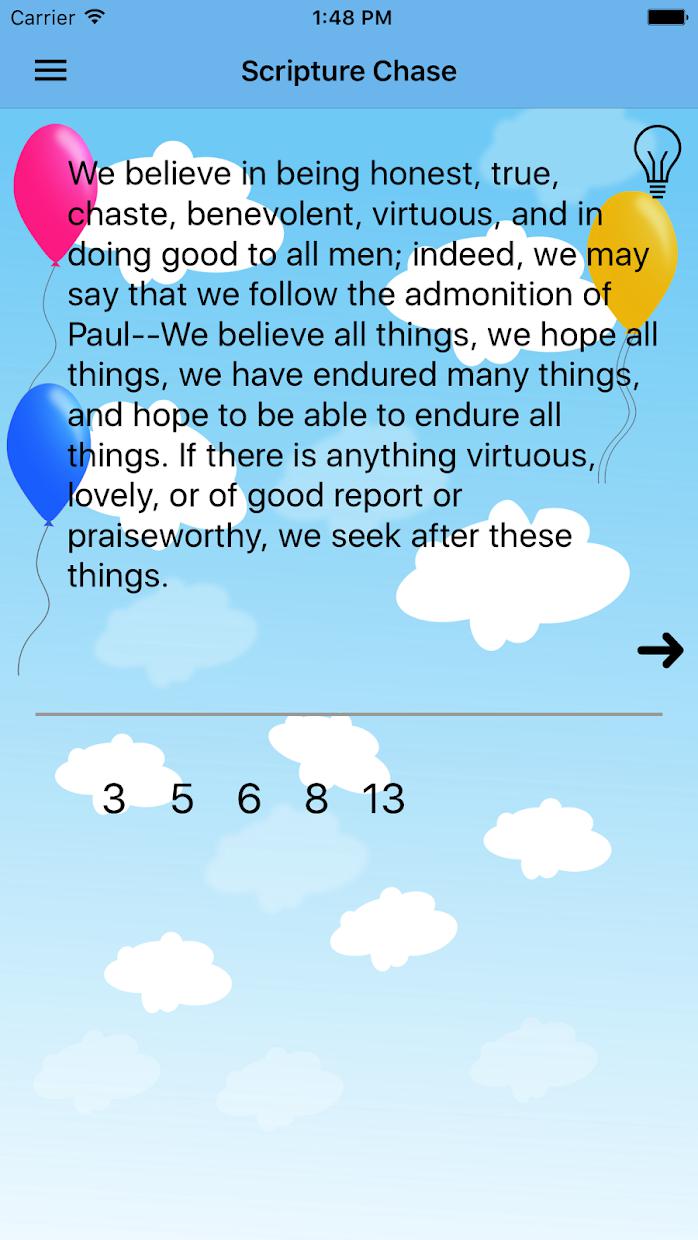 LDS Scripture Balloon Pop