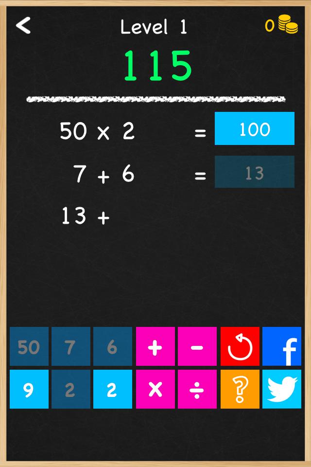 Numbers Game Math Brain Puzzle